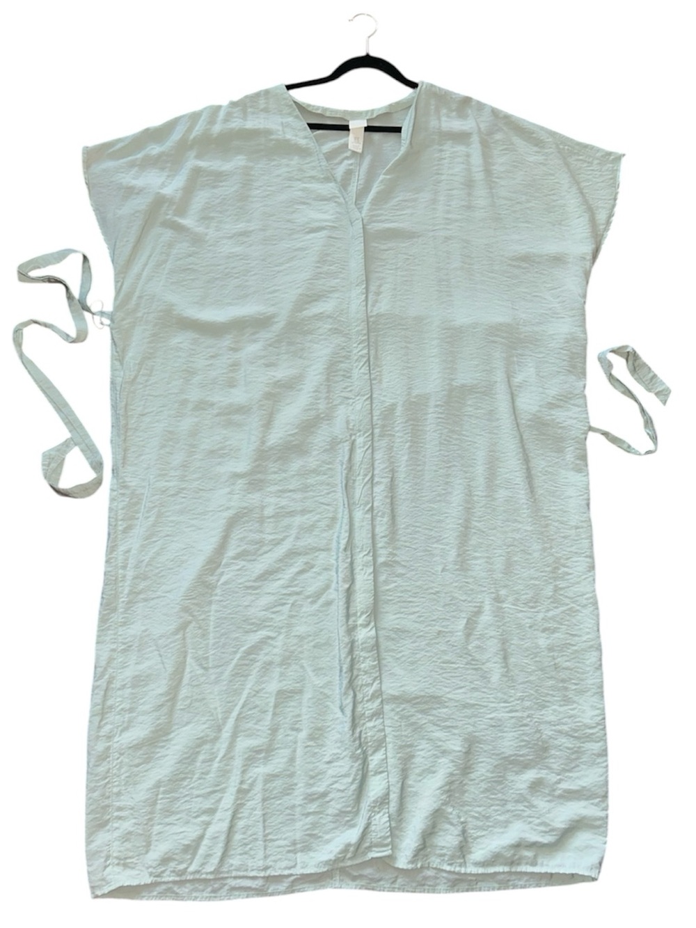 H&M Oversized Kaftan Maxi Dress Button-Up Belted Pastel Mint Green Size XL Boho - Picture 2 of 7